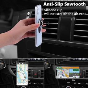 img 2 attached to 📱 YODSAN Universal Air Vent Car Phone Mount with Kickstand and Ring Holder, 3-in-1 Function for iPhone, 360 Degree Rotation Car Bracket