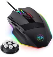 🖱️ игровая мышь redragon m801 rgb mmo: 9 программируемых кнопок, запись макросов, быстрый огонь, 16000 dpi - windows pc (проводная, черная) логотип