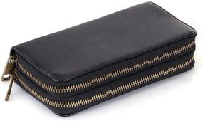 img 3 attached to Womens Double Zipper Cellphone Wristlet Women's Handbags & Wallets for Wristlets