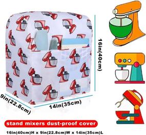 img 3 attached to 🔴 Red Stand Mixer Cover with Pocket - Cute Print, Compatible with 6-8 Quart Kitchenaid/Hamilton Stand Mixer/Tilt Head & Bowl Lift Models