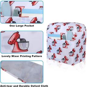 img 2 attached to 🔴 Red Stand Mixer Cover with Pocket - Cute Print, Compatible with 6-8 Quart Kitchenaid/Hamilton Stand Mixer/Tilt Head & Bowl Lift Models
