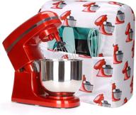 🔴 red stand mixer cover with pocket - cute print, compatible with 6-8 quart kitchenaid/hamilton stand mixer/tilt head & bowl lift models logo