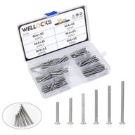 🔩 wellocks cabinet pulls knobs m4 25-50mm 96 pcs screws assortment with metal pan washer head phillips screws kit - perfect for cabinet drawer cupboard closet handle installation (d150) логотип