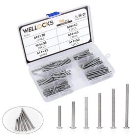 img 4 attached to 🔩 WELLOCKS Cabinet Pulls Knobs M4 25-50mm 96 PCS Screws Assortment with Metal Pan Washer Head Phillips Screws Kit - Perfect for Cabinet Drawer Cupboard Closet Handle Installation (D150)