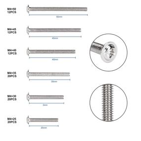 img 3 attached to 🔩 WELLOCKS Cabinet Pulls Knobs M4 25-50mm 96 PCS Screws Assortment with Metal Pan Washer Head Phillips Screws Kit - Perfect for Cabinet Drawer Cupboard Closet Handle Installation (D150)