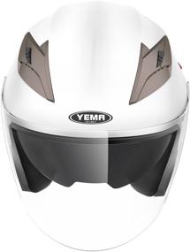 img 1 attached to 🏍️ YEMA YM-627 Open Face Motorcycle Helmet DOT Approved - Small Size, White - Perfect for Men and Women Riders