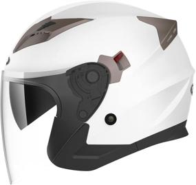 img 2 attached to 🏍️ YEMA YM-627 Open Face Motorcycle Helmet DOT Approved - Small Size, White - Perfect for Men and Women Riders