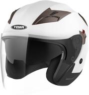 🏍️ yema ym-627 open face motorcycle helmet dot approved - small size, white - perfect for men and women riders logo