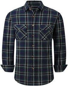 img 4 attached to 👔 Men's Clothing: Regular Sleeve Button-Up Flannel Shirts