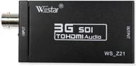 wiistar mini hd 1080p 3g sdi to hdmi converter - enhanced audio video adapter displaying hd-sdi and 3g-sdi signals on hdmi screen logo