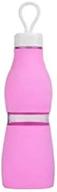 🌊 cure ocean collapsible 24oz leak-proof water bottle - perfect for travel & sports/outdoors, lightweight & easy to clean - bpa-free silicone (pink) logo