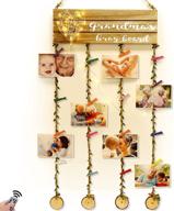 📸 grandmas brag board grandma gifts: elegant hanging photo display with fairy lights, perfect wall decor for nana - birthday gifts from granddaughter grandson логотип