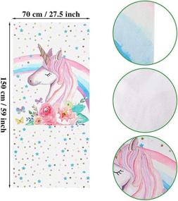 img 3 attached to 🌈 Pastel Rainbow Unicorn Beach Towel - Microfiber, Quick-Dry & Sand-Proof, 30 x 60 Inches, Ideal for Travel, Sports, Swimming, Spa - Fancy Style