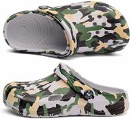 👞 comfortable & stylish: big wasp children camouflage slippers for boys - perfect clogs & mules shoes logo