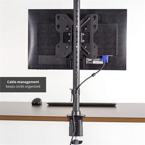 img 1 attached to VIVO Настольное крепление для одной телевизионной панели с полной регулировкой высоты, STAND-V155C - Черное настольное крепление для широкоформатных экранов телевизоров до 55 дюймов