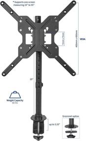 img 3 attached to VIVO Full Motion Height Adjustable Single Television Stand, STAND-V155C - Black Ultra Wide Screen TV Desk Mount for Screens up to 55 inches
