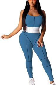 img 2 attached to Mrskoala Womens Jumpsuit Bodycon Clubwear Women's Clothing for Jumpsuits, Rompers & Overalls