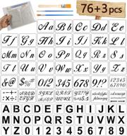 🎨 79pcs letter stencils for wood painting, calligraphy font upper and lowercase letters, reusable plastic templates with numbers and signs - set of 198 designs for diy art crafts logo