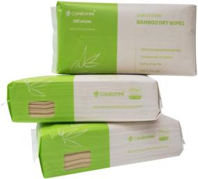 img 3 attached to 300 Count Careboree Unbleached Baby Bamboo Wipes - Versatile Unscented Cotton Tissue for Dry or Wet Use