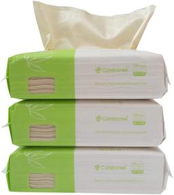 img 4 attached to 300 Count Careboree Unbleached Baby Bamboo Wipes - Versatile Unscented Cotton Tissue for Dry or Wet Use