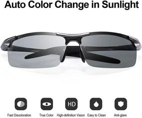 img 2 attached to Enhanced Photochromic Polarized Sunglasses: Ultimate Metalgun Protection