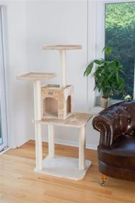 img 2 attached to 🐱 Gleepet Cat Tree GP78571021 - 57-Inch Height - Beige Color