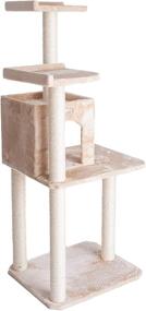 img 1 attached to 🐱 Gleepet Cat Tree GP78571021 - 57-Inch Height - Beige Color