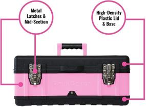 img 3 attached to 🔒 Pink Power Aluminum Tool Box: 18 Inch Portable Storage Solution with Locking Lid & Extra Compartments
