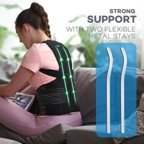 img 1 attached to 👍 Omples Posture Corrector: Brace for Women and Men | Straightener for Shoulder & Back | Body Correction & Neck Pain Relief - Medium (Waist 34-38 inch) | Patent Pending