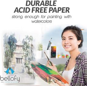 img 1 attached to 🎨 Bellofy Sketchbook Mixed Media 100 Sheet - 9x12 in Sketchpad - For Watercolor, Acrylic & Ink Sketch Coloring Art - Ideal for Artists & Kids - 98 Ib/160 GSM - Artist Pro Notebook