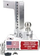 🔒 weigh safe ws10-3 adjustable aluminum drop hitch with 10-inch length, 3-inch shank, includes 2-inch and 2-5/16-inch stainless steel balls, built-in scale, and double-pin key lock assembly logo