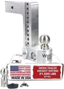 img 4 attached to 🔒 Weigh Safe WS10-3 Adjustable Aluminum Drop Hitch with 10-inch Length, 3-inch Shank, Includes 2-inch and 2-5/16-inch Stainless Steel Balls, Built-in Scale, and Double-pin Key Lock Assembly