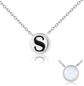 img 4 attached to 🌟 LUHE Sterling Silver Initial Necklace - Engraved Alphabet Pendant with 26 Letter Name for Women, Teens, and Girls - Personalized Jewelry Gift