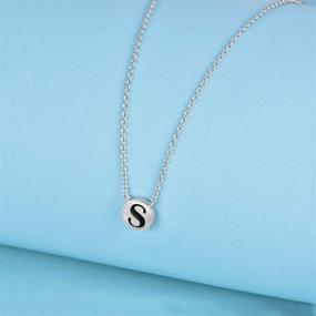 img 1 attached to 🌟 LUHE Sterling Silver Initial Necklace - Engraved Alphabet Pendant with 26 Letter Name for Women, Teens, and Girls - Personalized Jewelry Gift