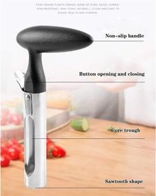 img 3 attached to Premium Food Grade Stainless Steel Apple Corer with Serrated Blade – Perfect Kitchen Tool for Hassle-Free Fruit Core Removal