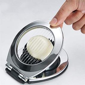 img 4 attached to Premium Stainless Steel Egg Slicer and Strawberry Fruit Garnish Cutter – Heavy-Duty Compact Egg Slicer with 3 Cutting Styles