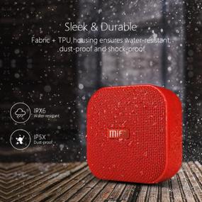 img 1 attached to 🔊 Red MIFA A1 True Wireless Stereo Speaker V4.2: Portable Bluetooth Speaker with IP56 Dustproof & Waterproof Fabric Design, 12-Hour Playtime, Enhanced Bass, Big HD Sound, Micro SD Card Slot, Built-in Mic