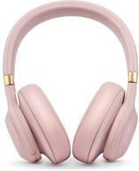 jbl e55bt quincy edition wireless over-ear headphones with one-button remote and mic - rose gold logo