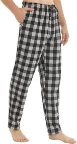 img 3 attached to Cozy Flannel Buffalo Bottoms: Men's Drawstring Trousers for Comfortable Sleep & Lounge
