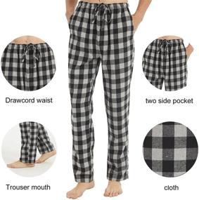 img 1 attached to Cozy Flannel Buffalo Bottoms: Men's Drawstring Trousers for Comfortable Sleep & Lounge