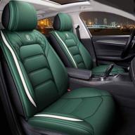yxqyoeoso comfortable leather auto car seat covers 5 seats full set universal fit (green) logo