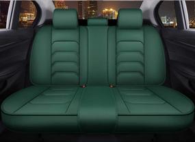img 1 attached to YXQYOEOSO Comfortable Leather Auto Car Seat Covers 5 Seats Full Set Universal Fit (Green)