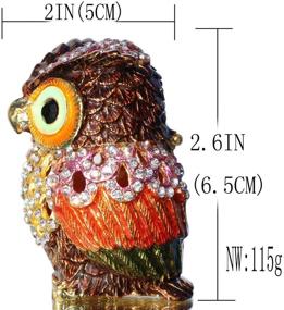 img 3 attached to 🦉 Hand-painted Figurine Collectible Ring Holder - Waltz & F Hollow Owl Trinket Box with Hinged Lid