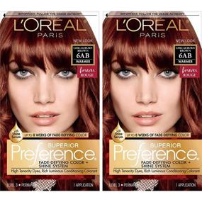 img 4 attached to 🎨 Краска для волос L'Oreal Paris Superior Preference Fade-Defying + Shine, 6AB Шик Аубурн Браун, Пакет из 2 шт: Яркий и долговечный краситель для волос