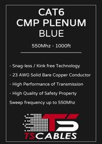 img 2 attached to 🔌 Cat6 Plenum 1000ft Cable (CMP): High-Quality 23AWG UTP Bulk Ethernet Cable with 550MHz Bandwidth, Solid Bare Copper, and 10 Color Options