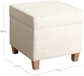 img 3 attached to 🏠 HomePop Cream Square Storage Ottoman - Lift Off Lid, Premium Quality