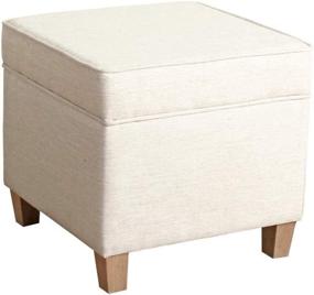 img 4 attached to 🏠 HomePop Cream Square Storage Ottoman - Lift Off Lid, Premium Quality