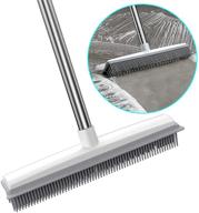 🧹 2-in-1 rubber broom with squeegee: pet hair removal, carpet rake, long handle floor brush – perfect for cleaning carpets, hardwood floors, tiles, and windows logo