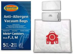 img 4 attached to 🌬️ EnviroCare Replacement Anti-Allergen Bags for Miele Canisters Style F J M - 5 Pack with 2 Filters, White: Improve Indoor Air Quality