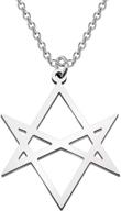 cenwa unicursal hexagram symbol necklace: 🔯 stylish stainless steel jewelry for the modern individual logo